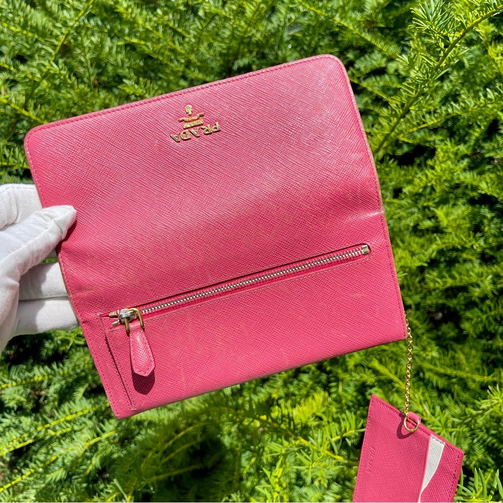 Prada Saffiano Leather Multicolor Long Wallet & Detachable ID Card Holder - Picture 5 of 16